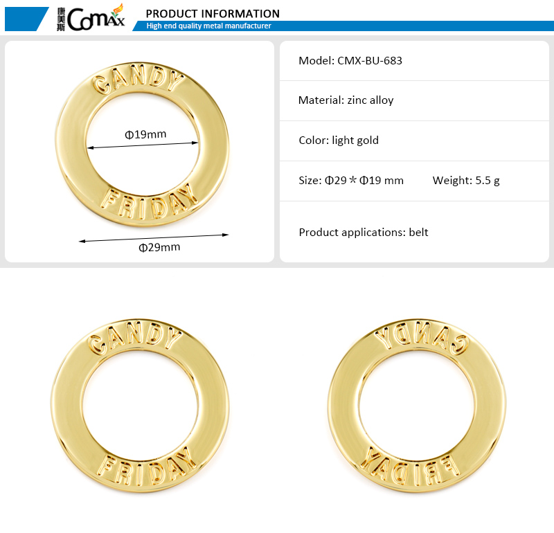 Custom Engraved Logo Metal O Ring for Swimwear Eco-friendly and OEM/ODM Acceptable