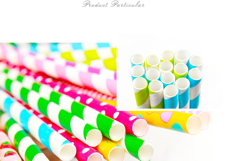 Degradable pulp paper straws 6mm diameter hot foil straws for bar birthday party DIY home decorate