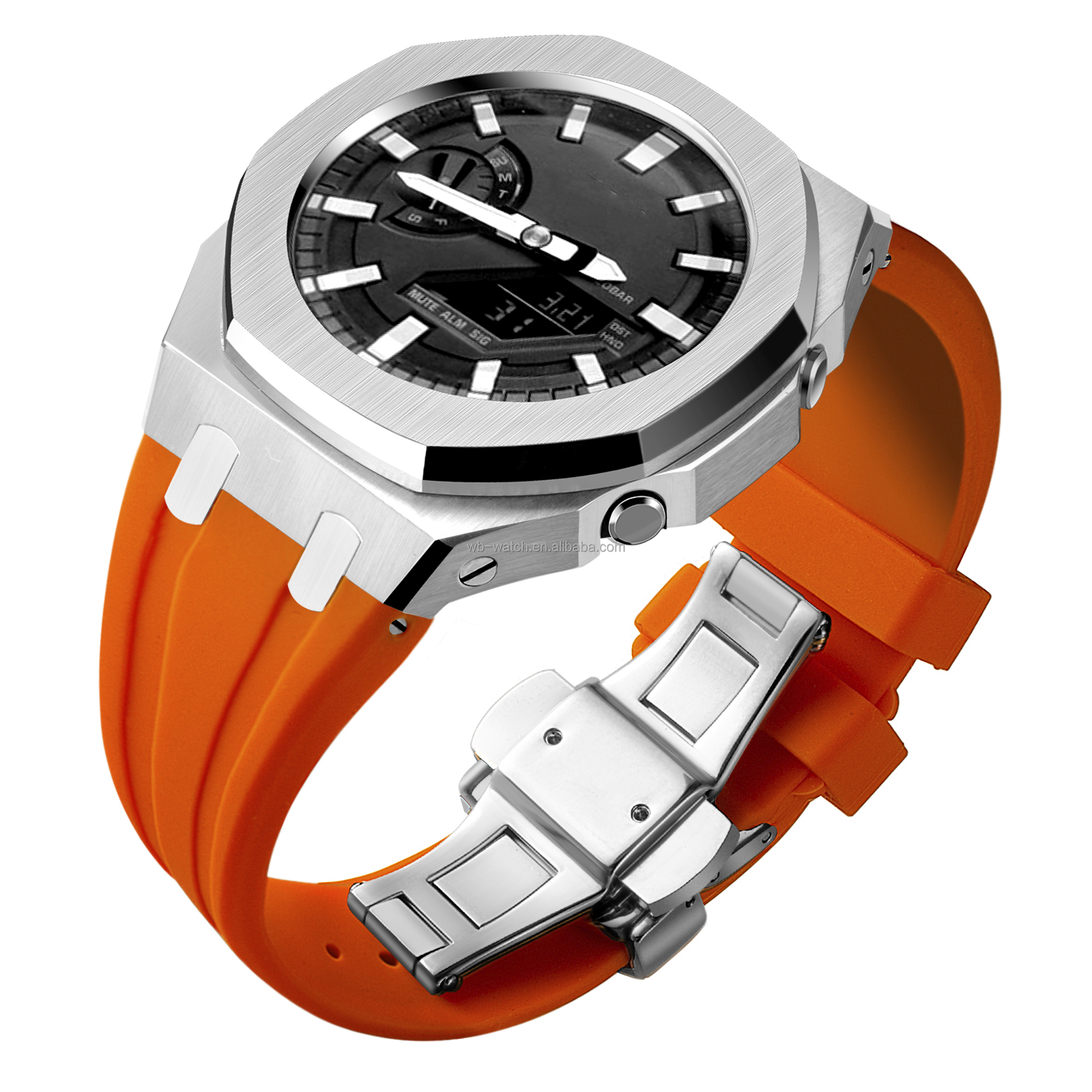 Casio Ga2100 G Shock Case Metal Modification Mod Kit Luxury Stainless Steel Rubber Band