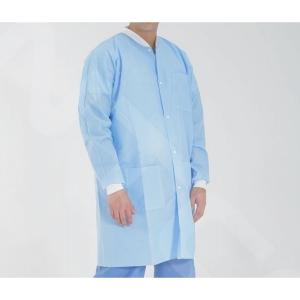 China Customized Static Free Lab Coats , HDPE / LDPE / CPE Disposable Dust Coats on sale