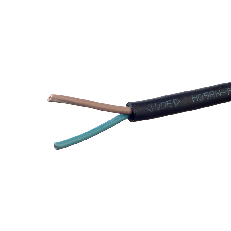 Rubber Sheath Copper Conductor 2x0.75 Mm2 VDE Standard Cordset 2x1 H05rn-f Electrical Power Cable for Household Appliance