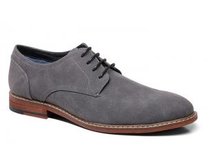 Quality Suede Leather Flat Casual Shoes , Handmade Grey Mens Leather Driving Shoes wholesale