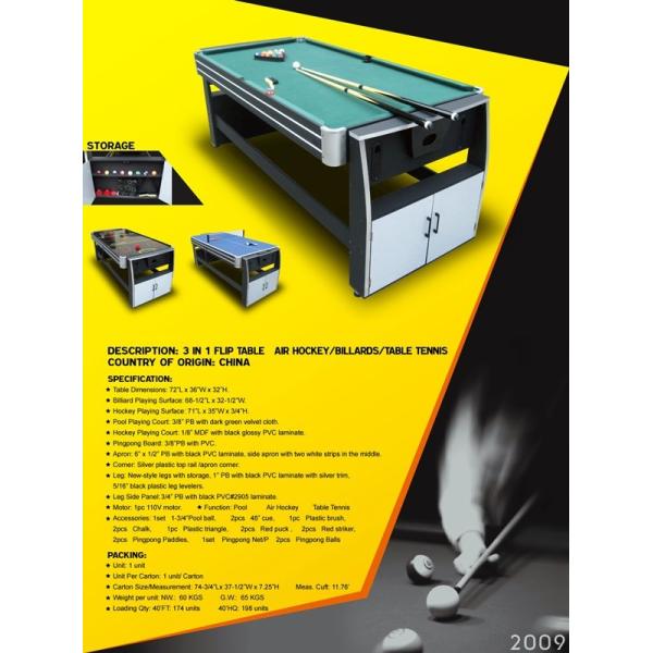 7 FT Swivel Multi Purpose Game Table , Flip Game Table Billiards Indoor For Family