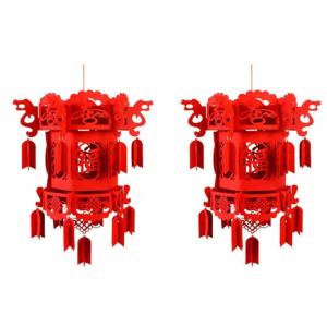 China 25*33cm 3mm Thick Felt Brightness Red Chinese Lanterns on sale