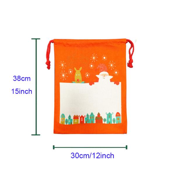 Single Sided Sublimation Christmas Bags Blank Heat Transfer Christmas Burlap Sacks