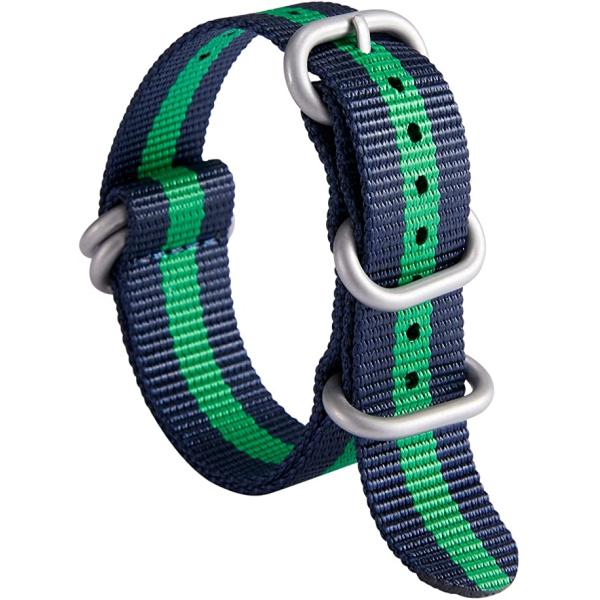 Waterproof Black 24mm Watch Band Strap ODM 22mm Watch Strap Nylon SS Buckle