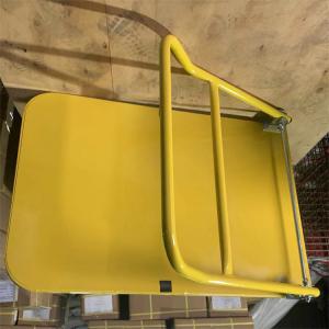 China Yellow 900x600mm Steel Foldable Platform Trolley Four Wheel For Warehouses on sale