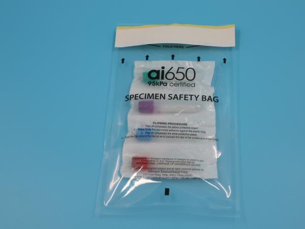 Biodegradable Medical Transport Biohazard 95kpa Specimen Bag Lab Sample