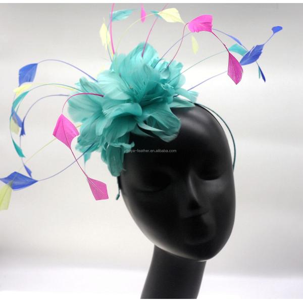 Event Party Supplies Coque and Goose Feather Flower Mount with Headband 15*30 cm