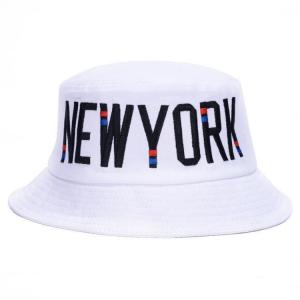 Quality Embroidery New York Style Fisherman Bucket Hat 100% Polyester Fabric wholesale