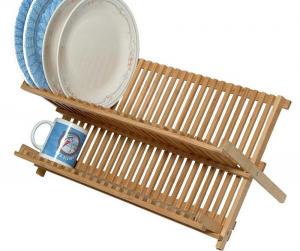 China Hot sale new two tier 20 slots bamboo dish drying rack dish rack with utensils holder on sale