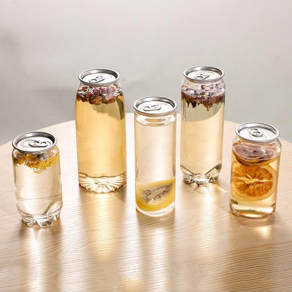 350ml PET Transparent Soft Drink Can Empty Plastic Soda Beverage Can With Easy Open Lid