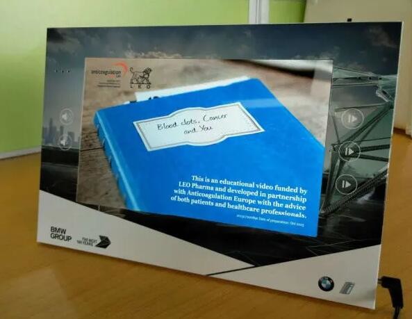 Battery operated shelf video screen / 7 inch electronic digital video shelf talker