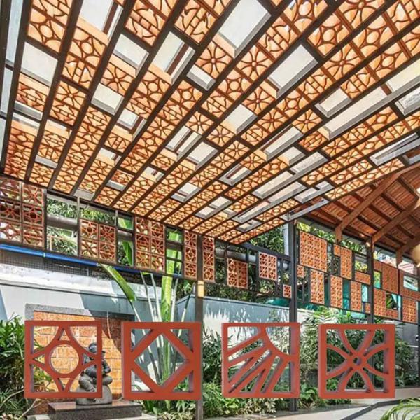 Outdoor Spaces Decorative Terracotta Bricks Customizable Breeze Block For Interior Design