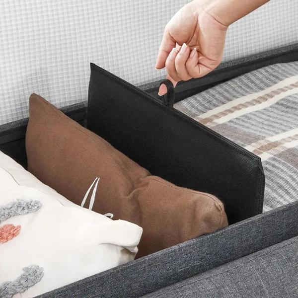 Multifunctional Living Room Storage Ottoman Bench Fabric For Apartment