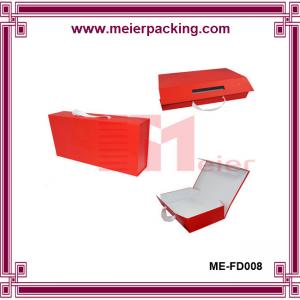 China Decorative hard foldable cardboard matte printing folding box with ribbon handle for clothing on sale
