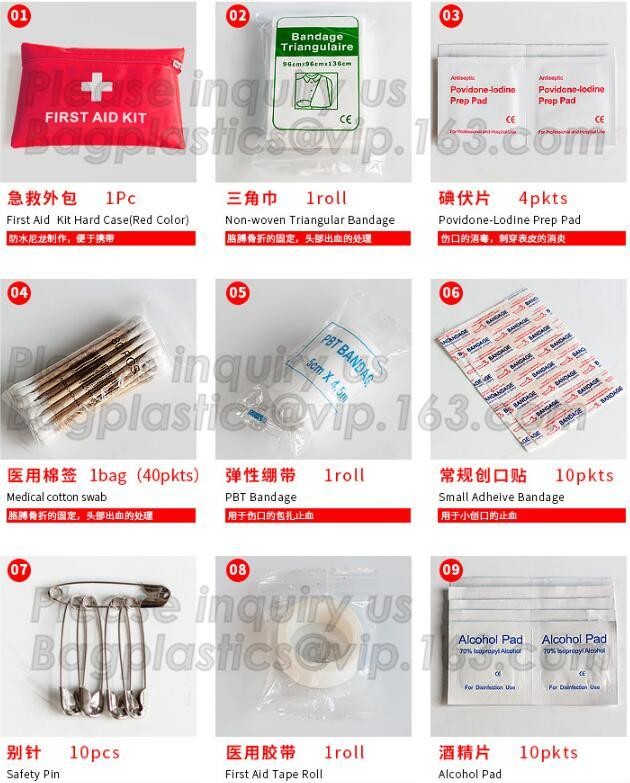 EVA First Aid Kit Packed with hospital grade medical supplies for ,portable car travel military camping survival emergen