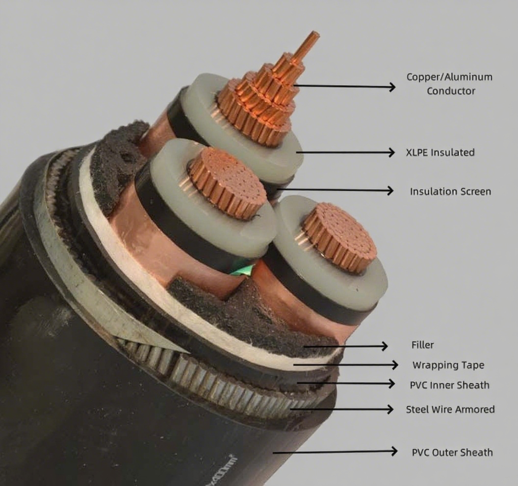 Safe Reliable Medium Voltage Wire Cable Power Distribution In Industrial Applications