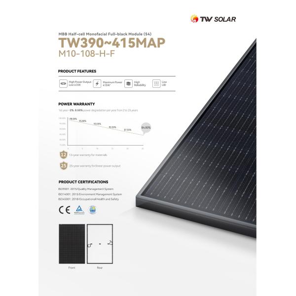 405W 410W 415w Solar Panels Half Cell 500w Monocrystalline Solar Panel