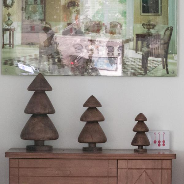 wooden Mini Christmas tree decoration for dinning room