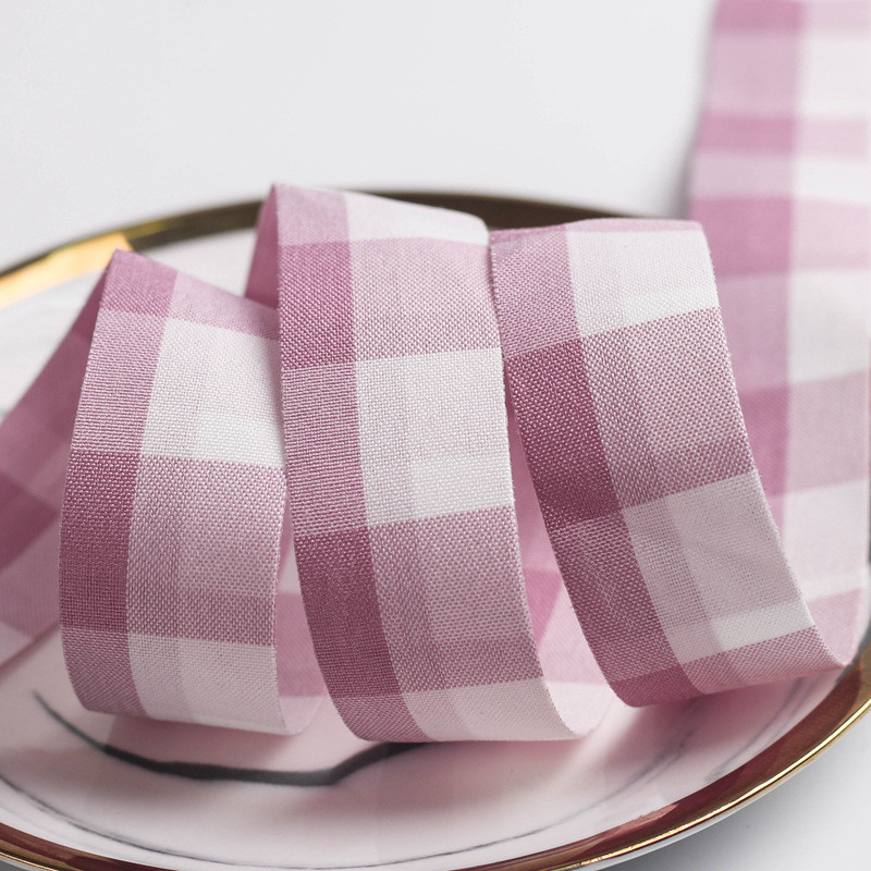 Black And White Checkered Wired Ribbon 7mm-40mm Polyester Ribbon Roll