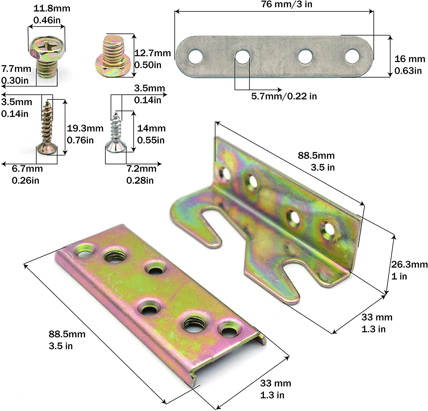 Bed Bracket Connectors Stainless Steel Corner Bracket for Heavy Duty Bed Rail Fittings