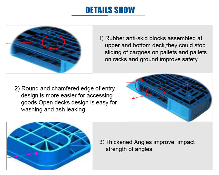 2020 new Single Faced Euro size stacked container plastic pallet