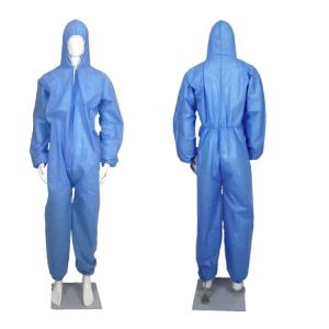 Quality Blue S-2XL Safety Disposable Protective Coverall Clothing SMS Medical Coverall Suit wholesale