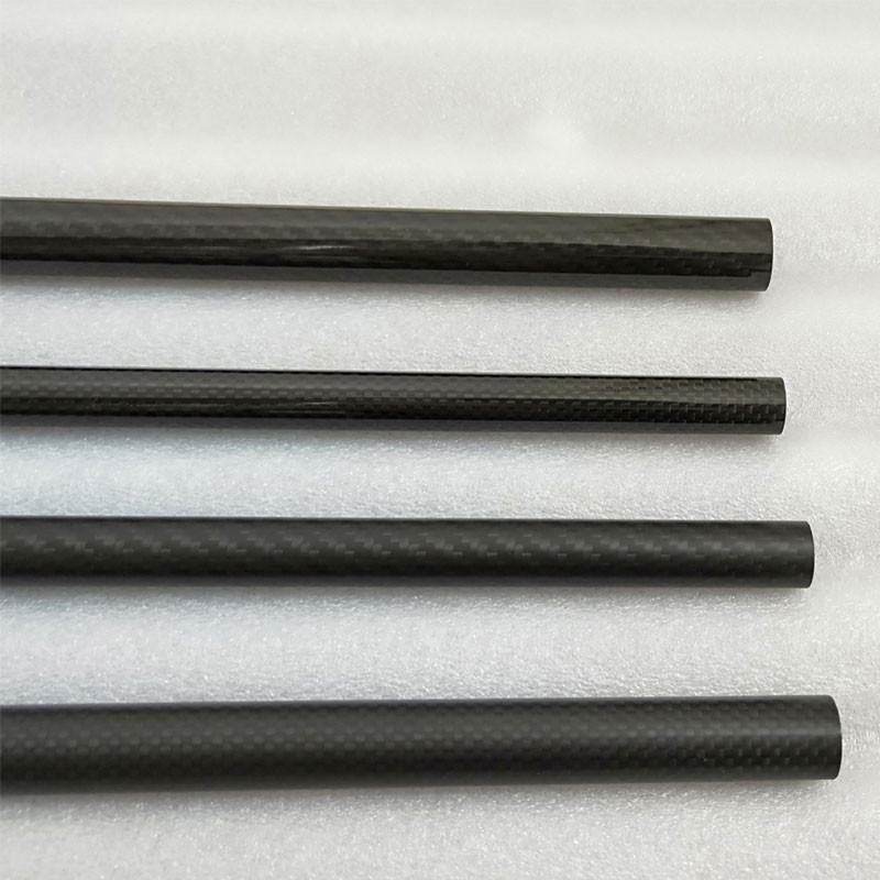 3K Glossy Twill Carbon Fiber Tubing Rolled Wrapping 5000mm Length
