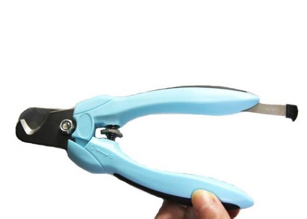 Cheap 17.5 * 7CM Bule Color Dog Toenail Clippers , Ajustable Safety Dog Nail Clippers for sale