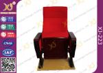 Red Large Iron Leg Auditorium Theater Chairs For Conference Fire Retardant