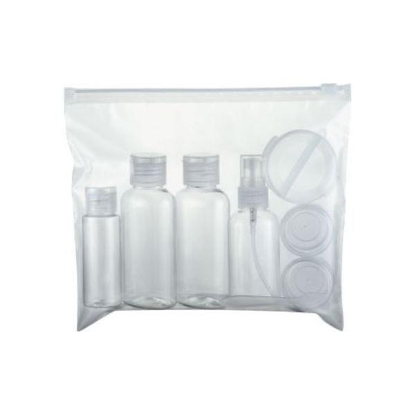 7pcs Portable Cosmetic Empty Bottles Travel Kits for Airline Acceptable Customer's Logo