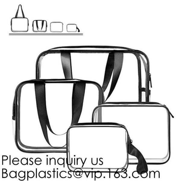 Promotional EVA cosmetic pouch bag with a rubber handle,eco friendly transparent BSCI women EVA cosmetic bag, bagease
