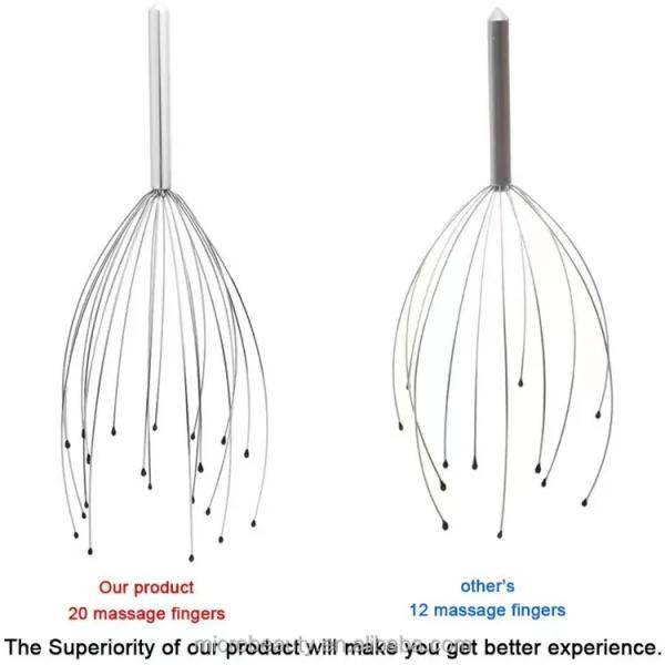Handheld 20 Fingers Head Massager For Relieve Fatigue Head Massage Claw Scratcher