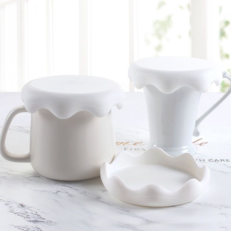 Silicone Cup Lids Set Snow Cover Drink Coaster Anti-Dust Airtight Mug Covers For Hot And Cold Drink Silicone Hot Cup Lid