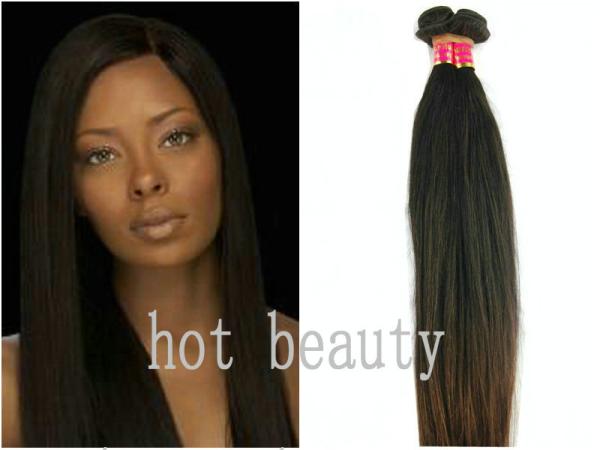 Black Remy Virgin Human Hair Extensions , Peruvian Straight Hair