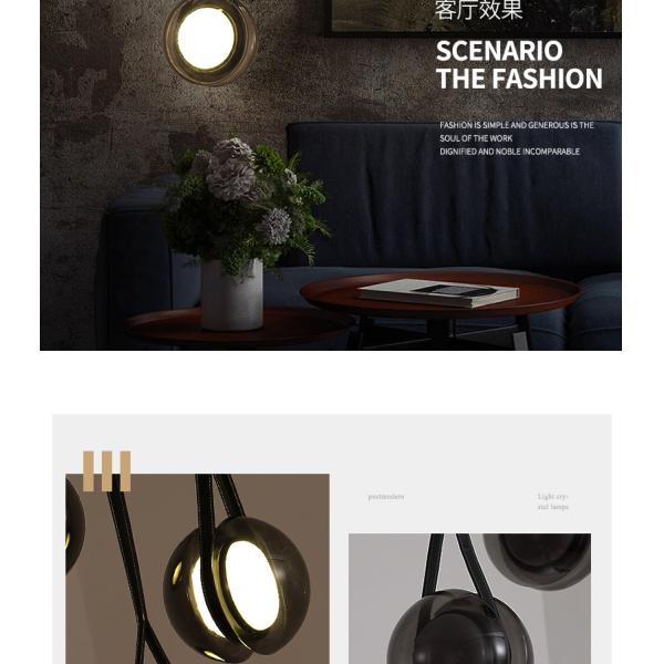 Nordic Modern Pendant Lights Glass Leather Belt Yo-yo Hanging Lamp(WH-GP-168)
