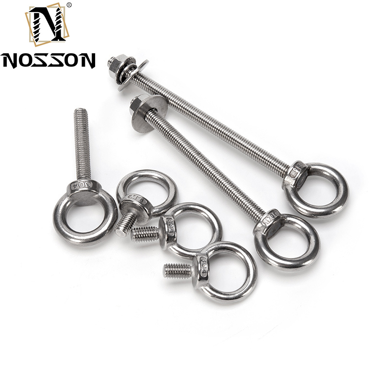 Stainless Steel 304 Eyebolt Lifting Eye Bolts Ring Screw Loop Hole Bolt For Cable Rope Lifting M3-M36 Finish galvanized