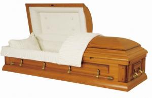 Quality Matt Painting Handmade Wooden Coffins , Cremation Caskets With Velvet Interior wholesale