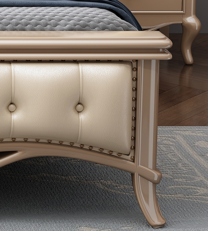 Custom Wooden Double Bed Frame Queen Size With Headboard And Drawer