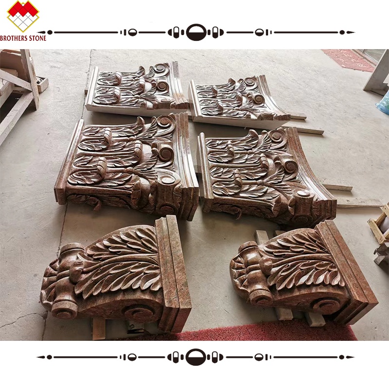 Hand Carved Marble Square Column Capital for Western Design Marble Pillar Decoration
