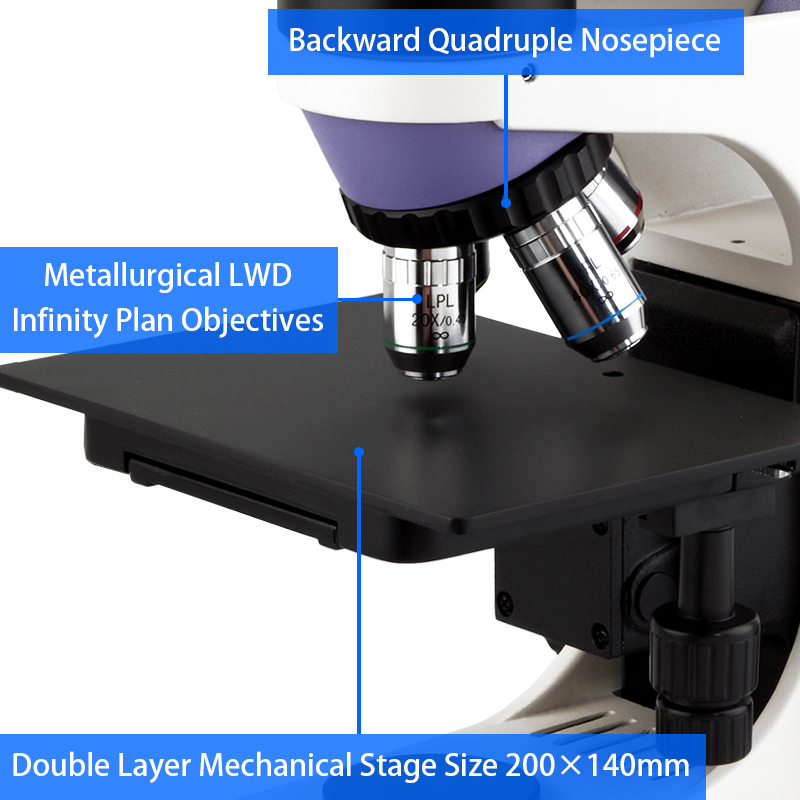 Optical Binocular Reflected Light Microscope Digital Metallurgical Microscope Abbe N.A.1.25