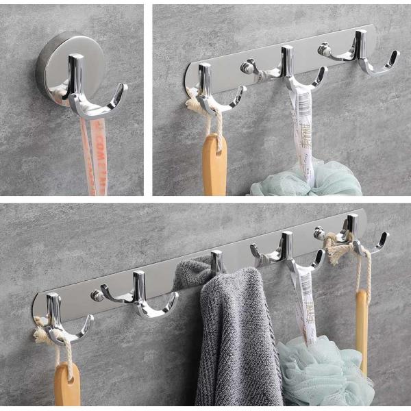 Chrome Plating Silver Stainless Steel Robe Hooks For Hanging Coats OEM