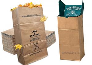 Quality Brown Compostable Paper Bag Yard Waste Lawn Leaf Bag 30 Gallon Trash Garbage wholesale