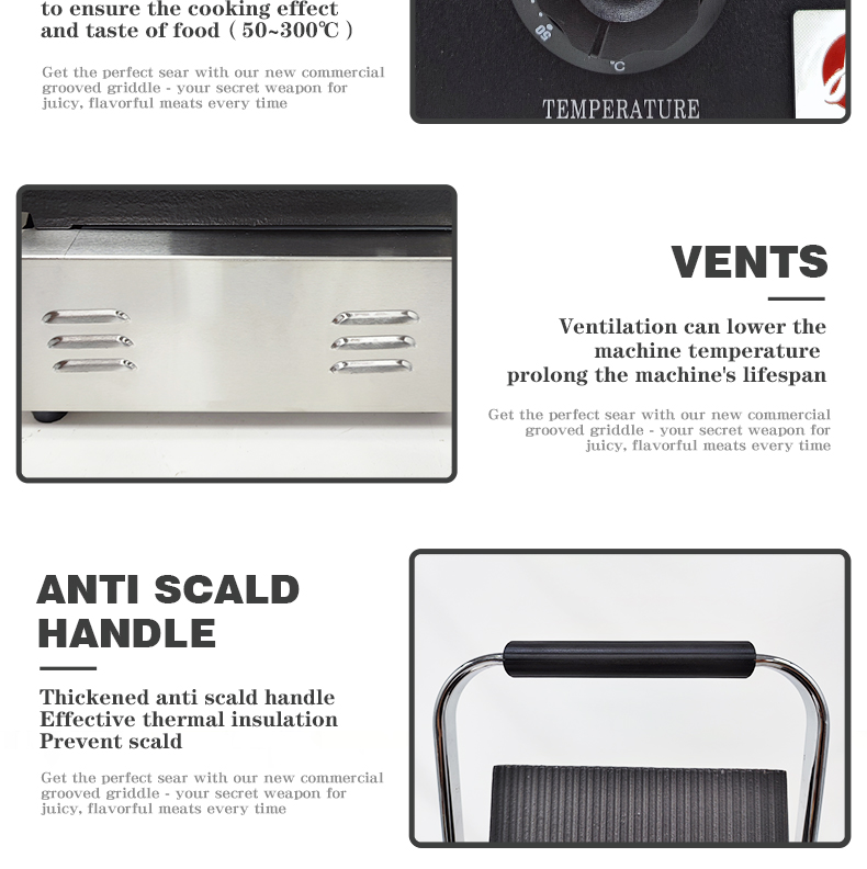Electric Grill Stainless Steel Toaster Contact Grill Panini Press Grill Commercial