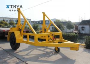 China 80KN Hydraulic Cable Reel Drum Trailer For 3300mm Coil Diameter , Yellow on sale