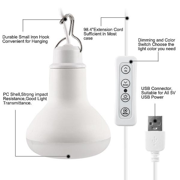 White 5V USB LED Light Bulbs Bright Illumination For Lighting