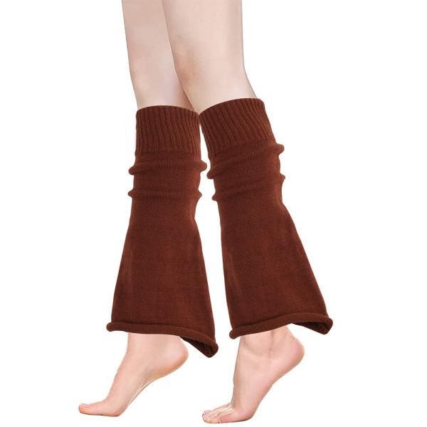 Y-Z Fall Winter Knitted White Warm Yoga Gothic Horn Knee High Leg Warmers for Women Knee Socks