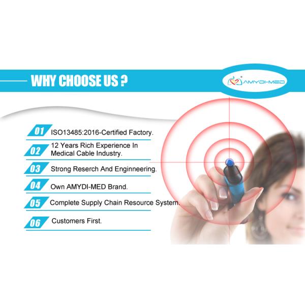 Reusable SpO2 Sensor with TPU Jacket and 3 Meters Length CE/ISO13485 Certified SpO2 Extension Cable