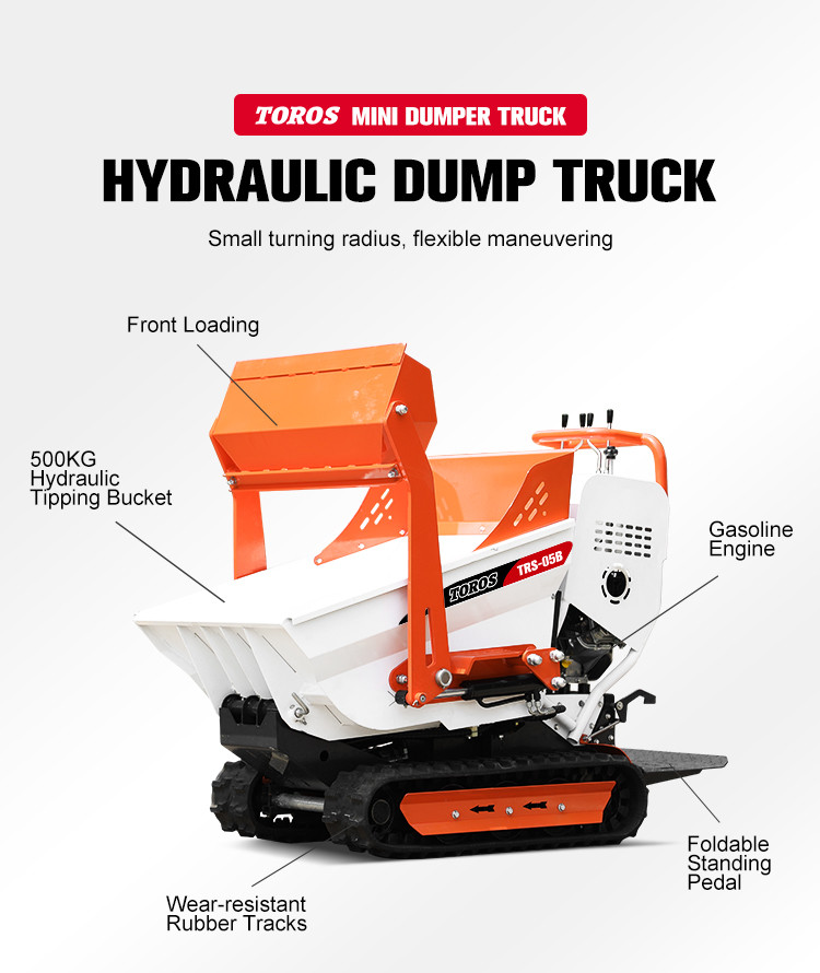500-800KG Mini Self Loading Dumper Small Tracked Dumper Simple Operation